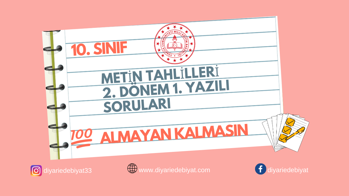 Metin Tahlilleri 2. Dönem 1. Yazılı Soruları