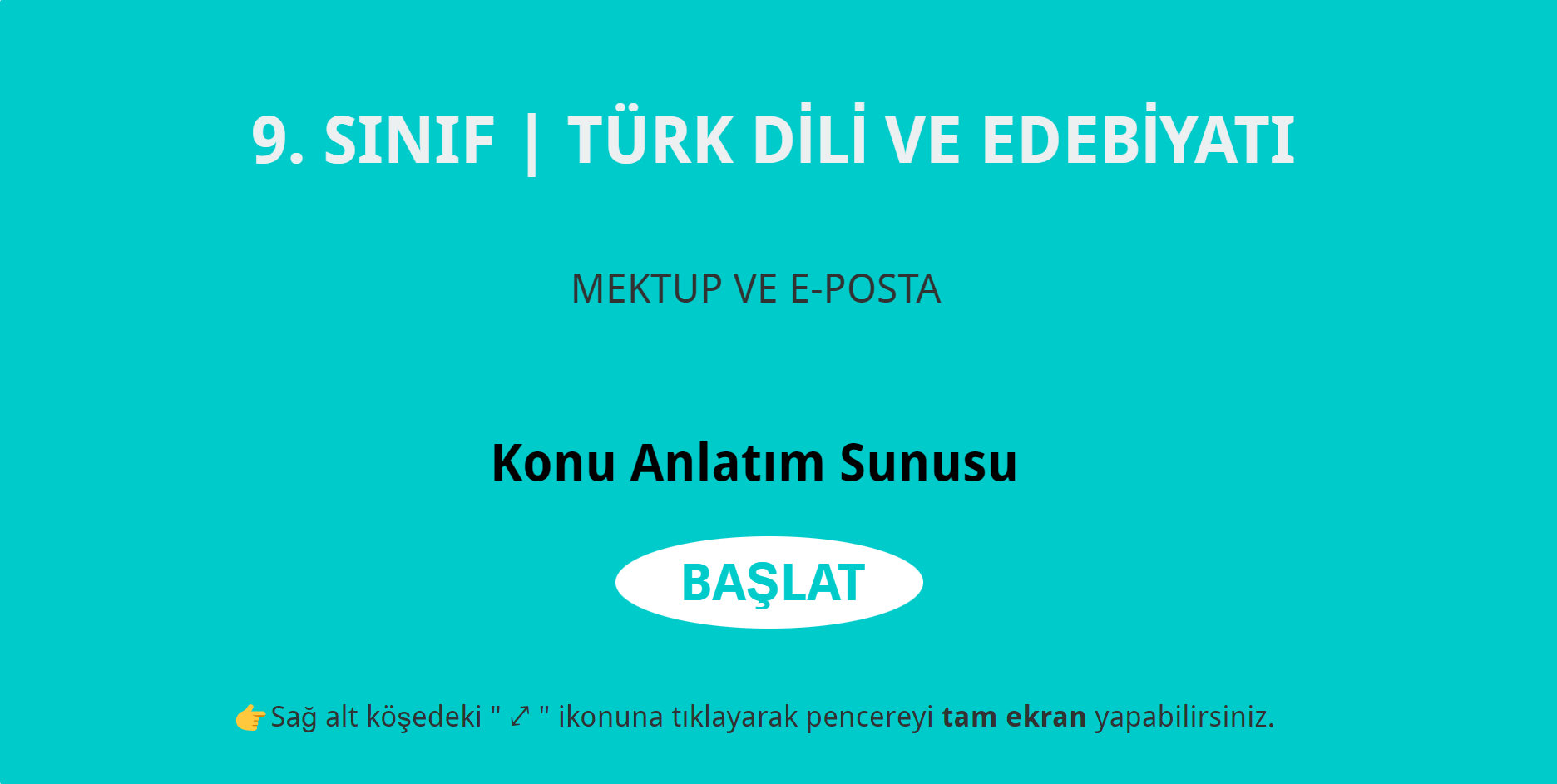 9. Sınıf Mektup ve E-Posta Konu Anlatım Sunusu