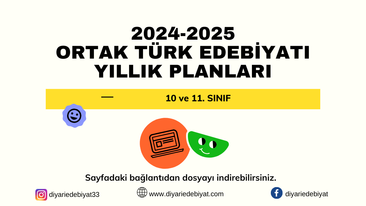 Ortak Türk Edebiyatı Dersi yıllık Plan
