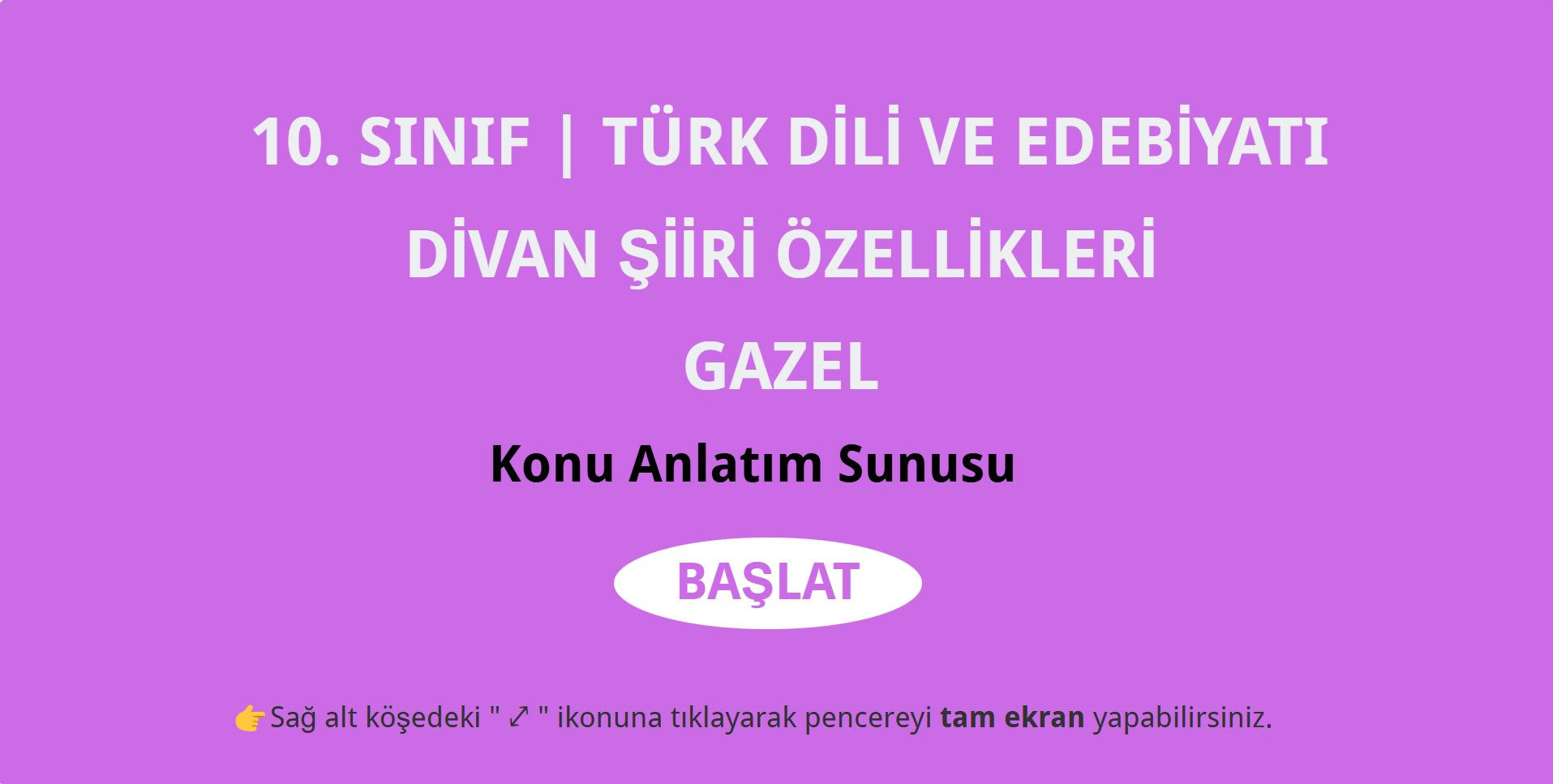 10. Sınıf Divan Şiiri – Gazel Konu Anlatımı