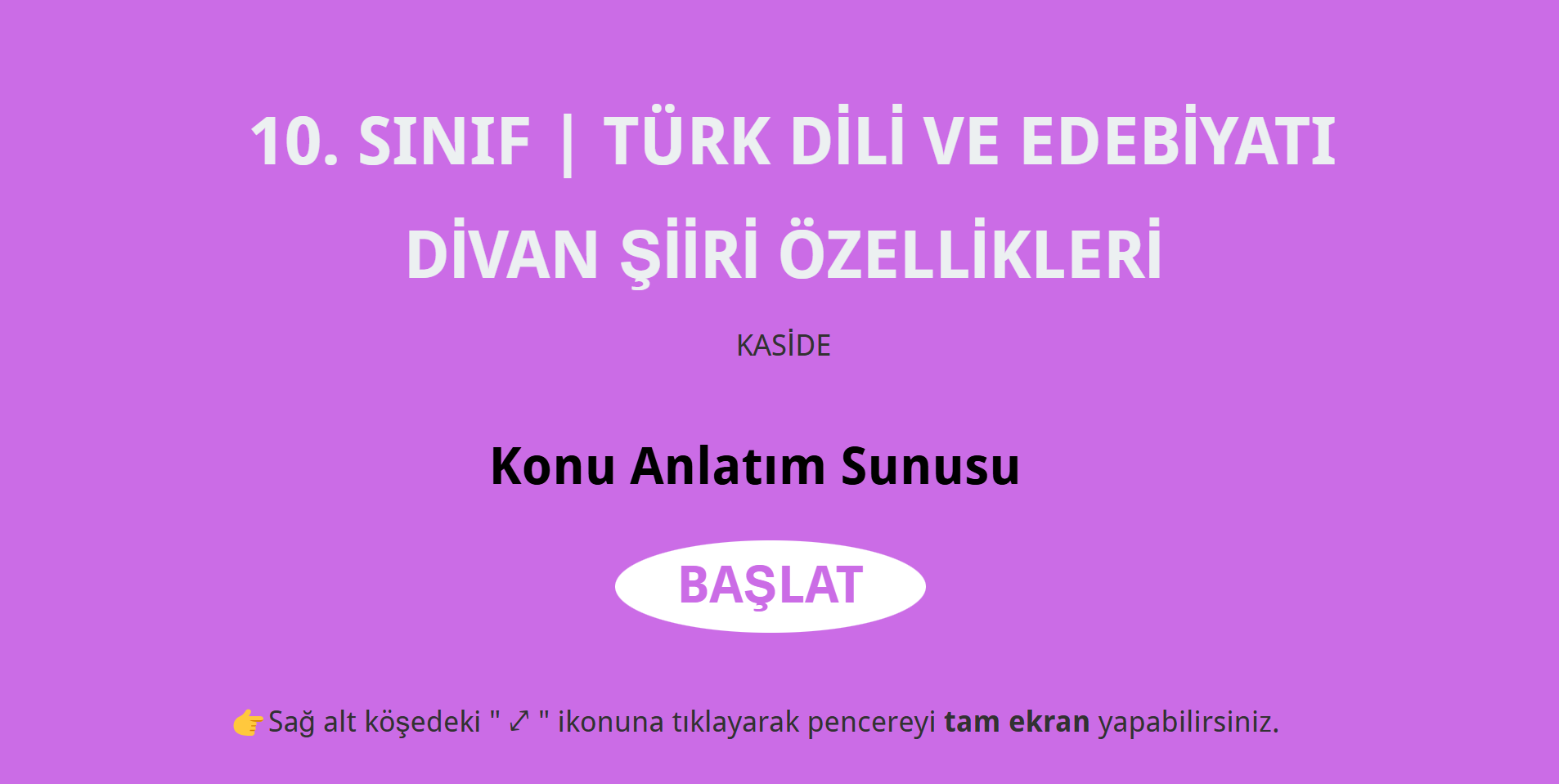 10. Sınıf Kaside Konu Anlatımı